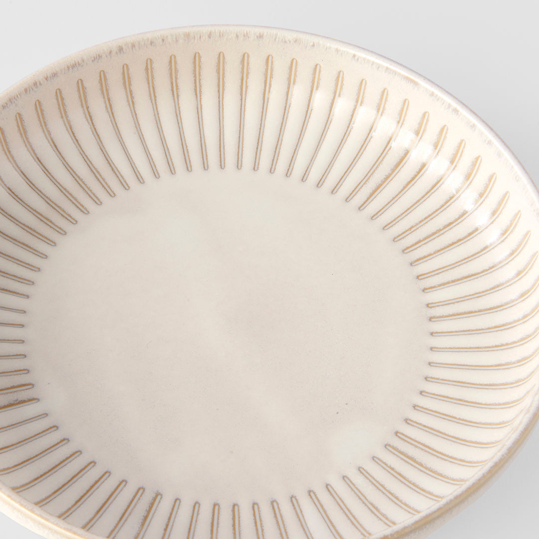 Ridged Alabaster Plate, High Rim, 20.5 cm