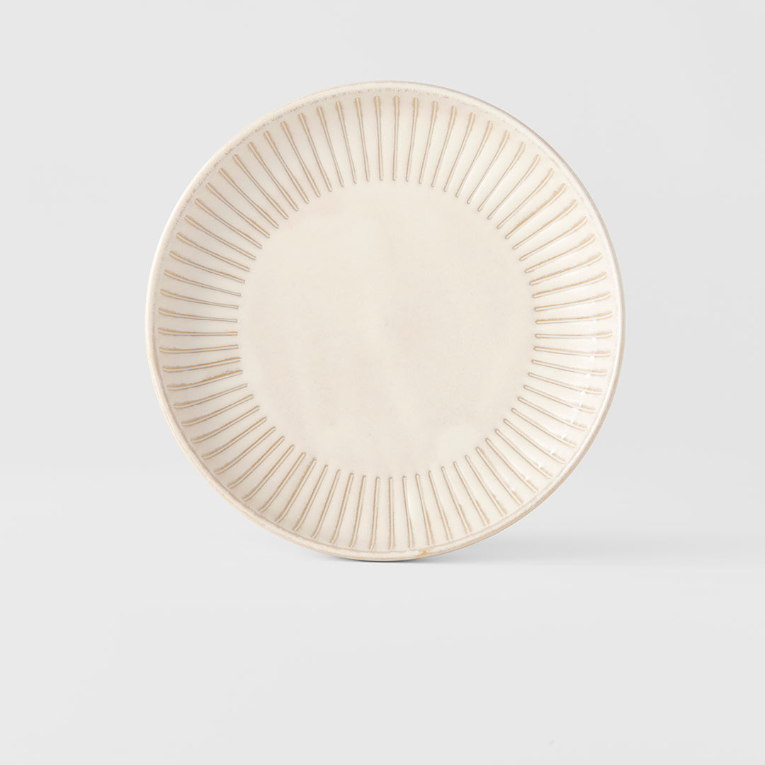 Ridged Alabaster Plate, High Rim, 20.5 cm