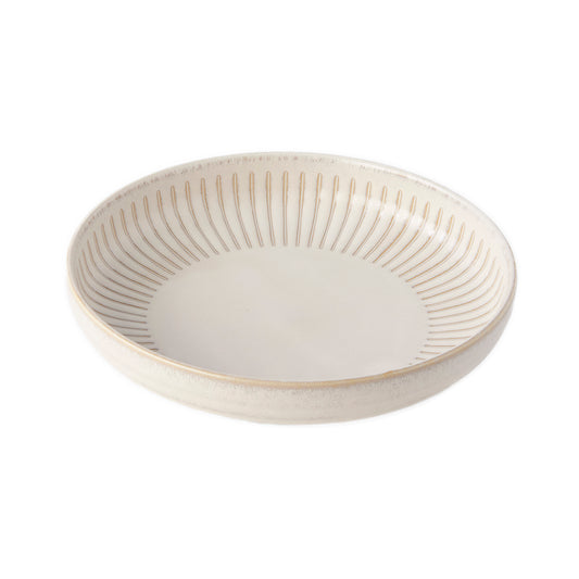 Ridged Alabaster Plate, High Rim, 20.5 cm