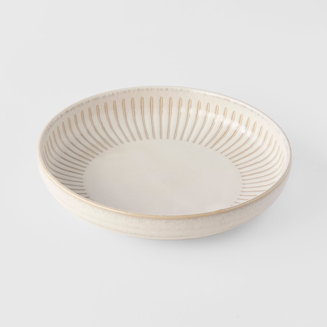 Ridged Alabaster Plate, High Rim, 20.5 cm