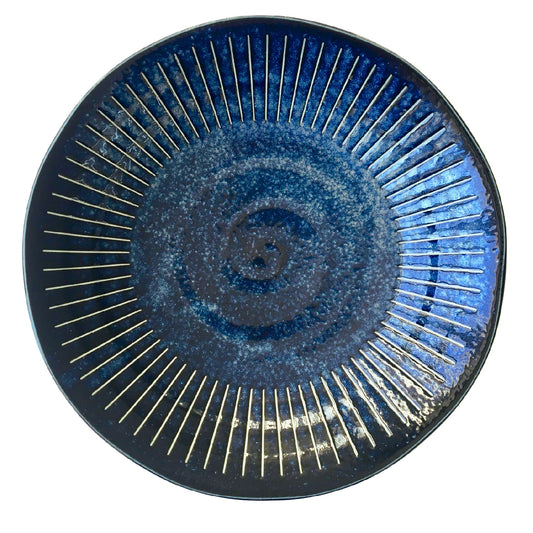 Ridged Indigo Bowl 25 cm, 800 ml