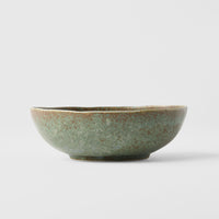 Bowl Oval 14cm Green Fade Glaze