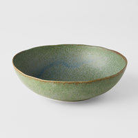 Bowl Oval 19cm Green Fade Glaze