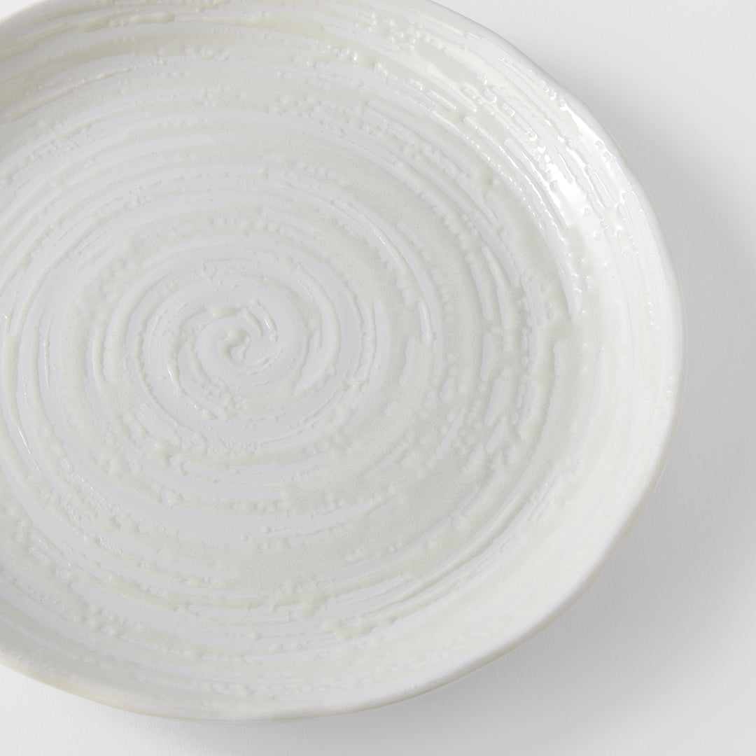 White Spiral Dinner Plate 24.5 cm