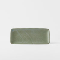 Plate Rectangular 29cm Green Fade Glaze