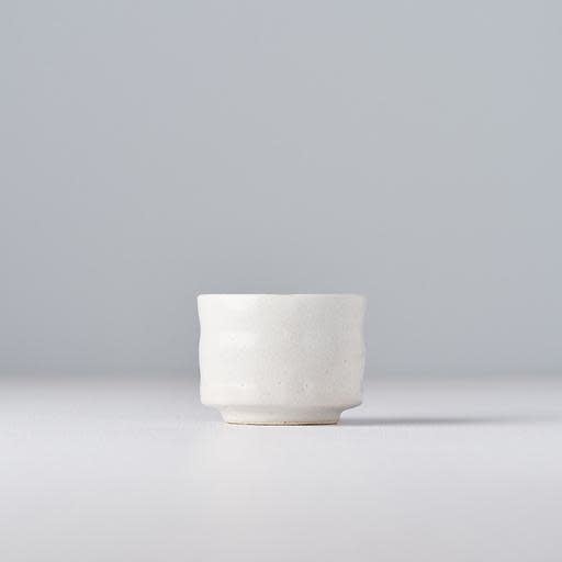 Sake Cup Ridged 40 ml 'ochoko' / White Snow Glaze