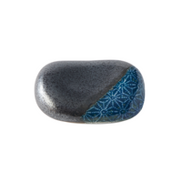 Chopsticks Rest Pebble Black with Blue Section