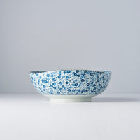 Bowl Organic Shape 20cm Blue Daisy Glaze