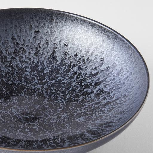 Side Plate, 19.5 cm, Minoyaki Porcelain, Black Pearl Glossy Glaze