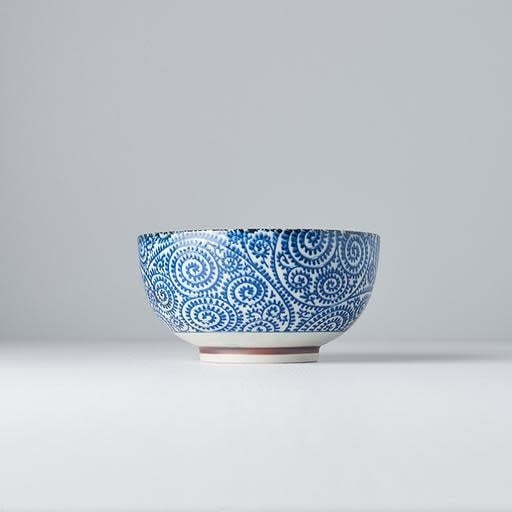 Blue Scroll Udon U-shape  Bowl 16 cm, 800 ml