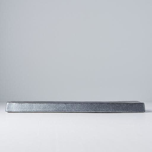 Rectangular Plate, 33 x 9 cm, Ceramic, Craft Black Glaze, Regular Rim