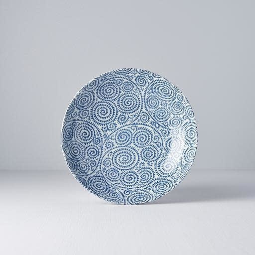 Blue Scroll Shallow Bowl 21 cm, 500 ml