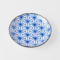 Tapas Plate 16.5cm Indigo Ikat Starburst Design