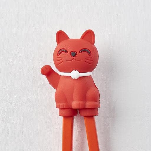 Maneki Trainer Chopsticks / Lucky Cat / Red