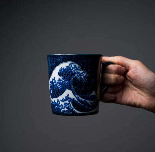 Mug with handle Great Wave Design