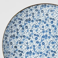 Organic Dinner Plate 23 cm / Blue Daisy Glaze