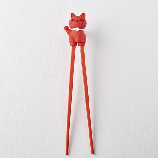 Maneki Trainer Chopsticks / Lucky Cat / Red