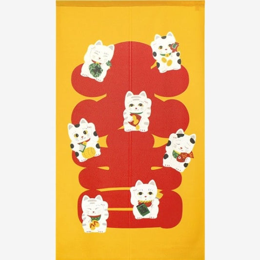 Noren Door Curtain 150cm Maneki Neko Fortune