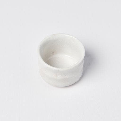 Sake Cup Ridged 40 ml 'ochoko' / White Snow Glaze