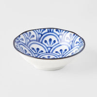 Sauce Dish 11cm Indigo Ikat Petal Crest Design