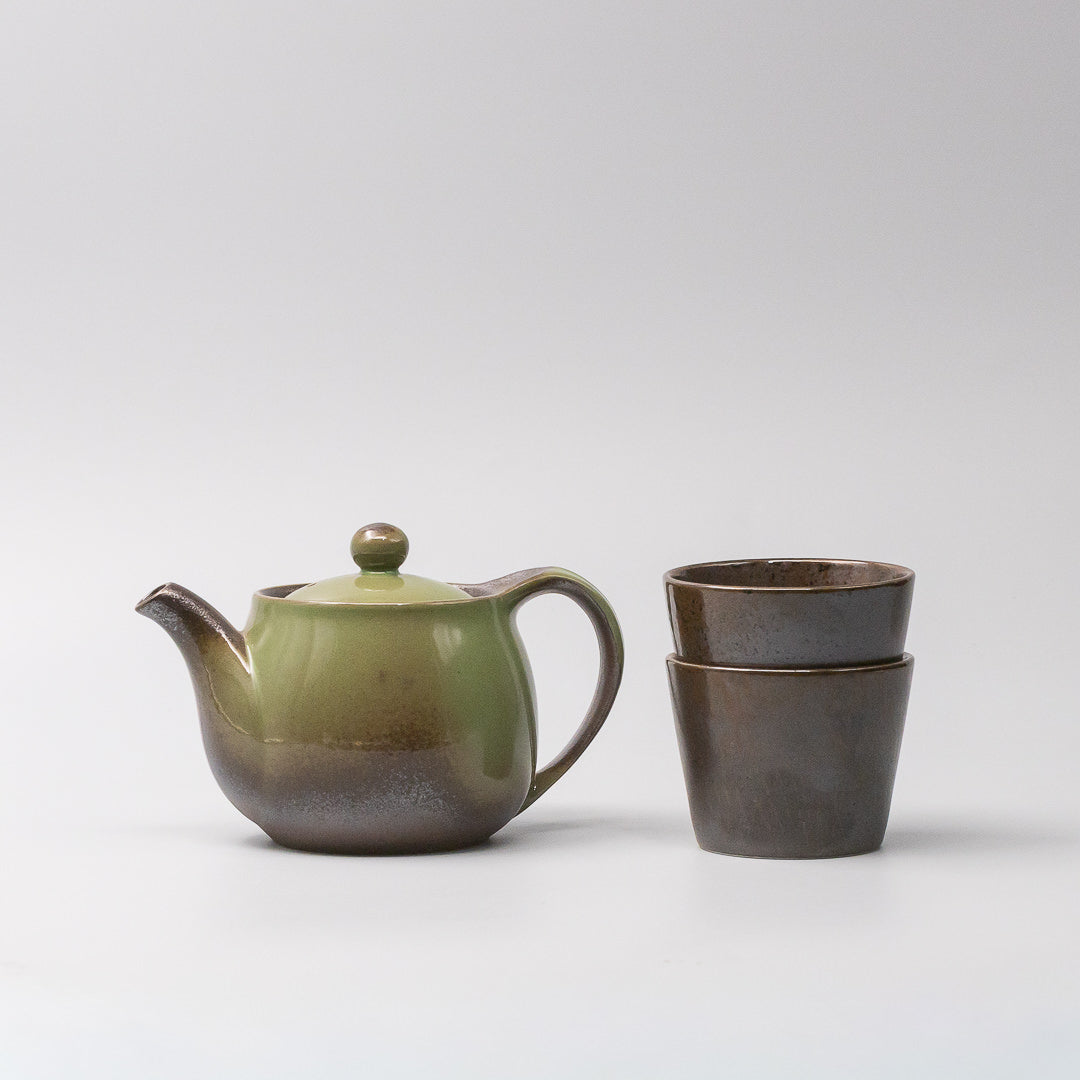 Teapot 420ml Moss Green Glaze