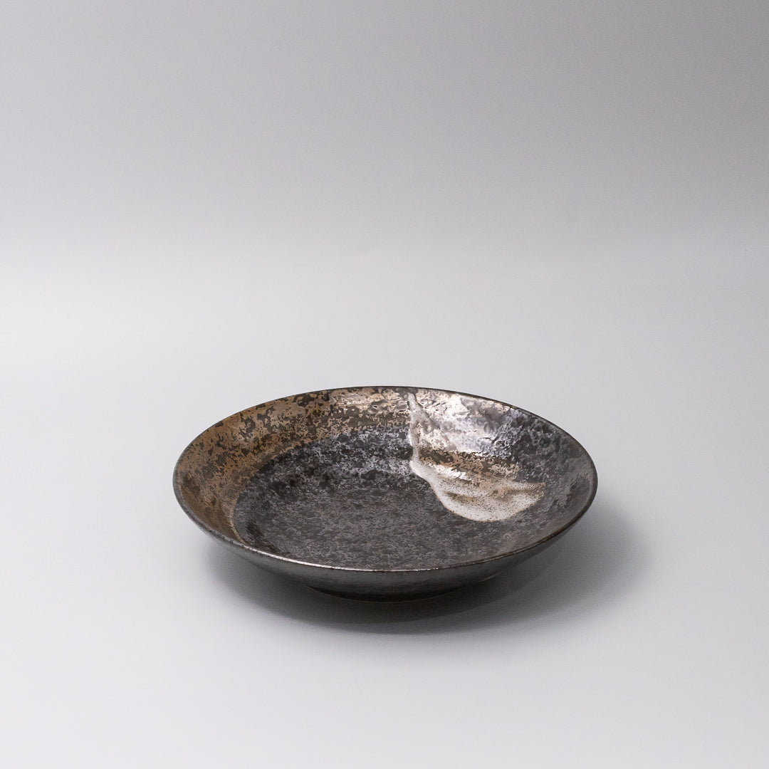 23cm ceramic pasta bowl bronze brushstroke glaze 45 degree angle wide shallow bowl