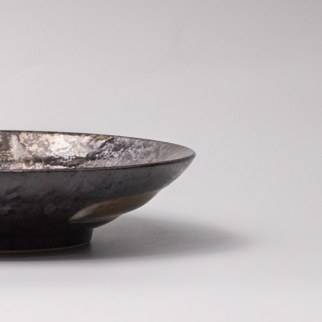 23cm ceramic pasta bowl bronze brushstroke glaze close up detail textured finish