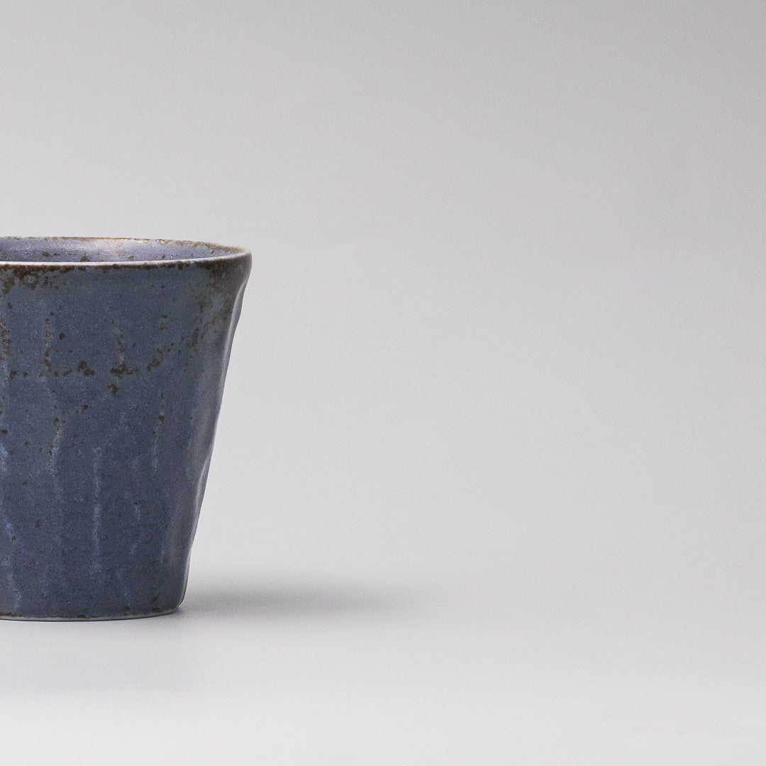 handcrafted Ash Blue ceramic drink cup