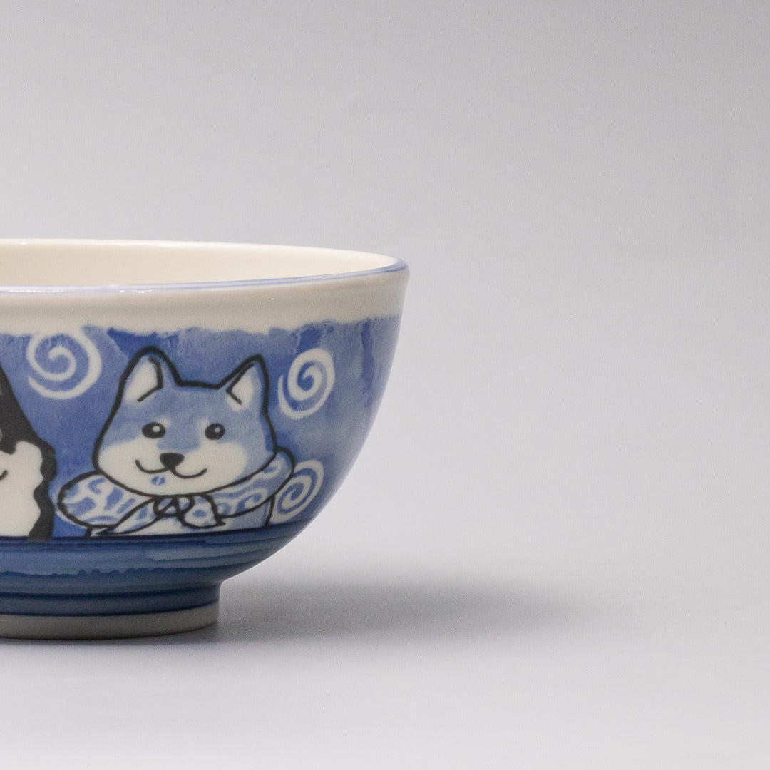 Bowl Kids 16cm Shiba Inu Blue Design