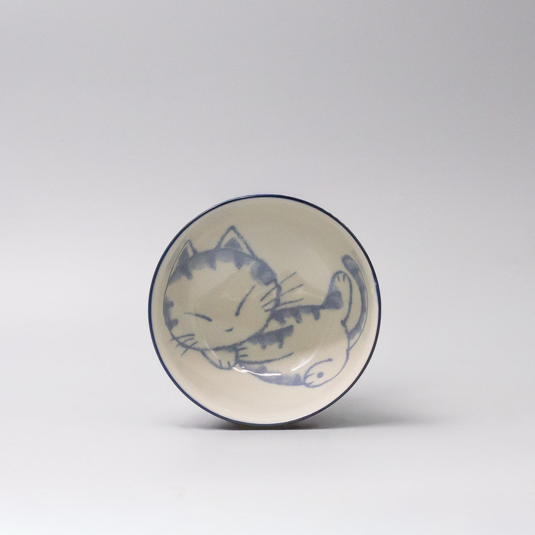 playful cat pattern ceramic bowl