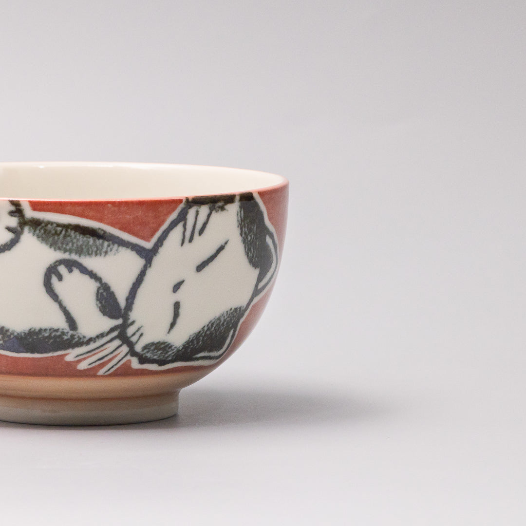 Bowl Kids 13cm Sleepy Cat Peach Design