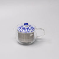 Glass Teapot 375ml Blue Blossom Lid
