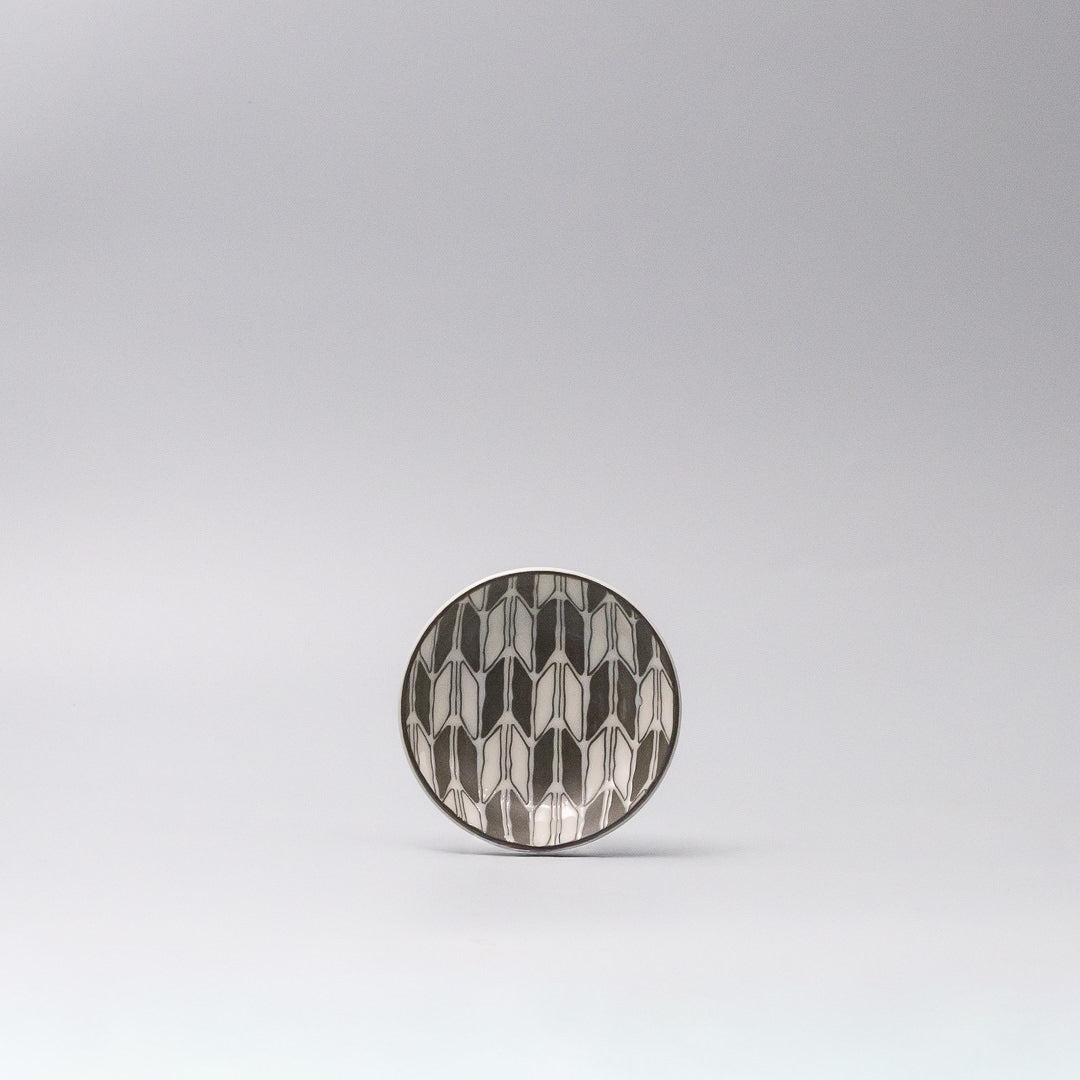 Sauce Dish 9cm Black & White Arrow Design