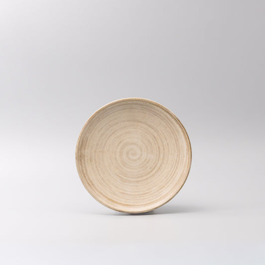 19cm ceramic side plate washed sandstone glaze front view small plate