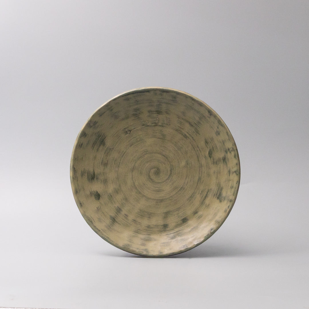 Thick Edge Plate 25cm Washed Fern