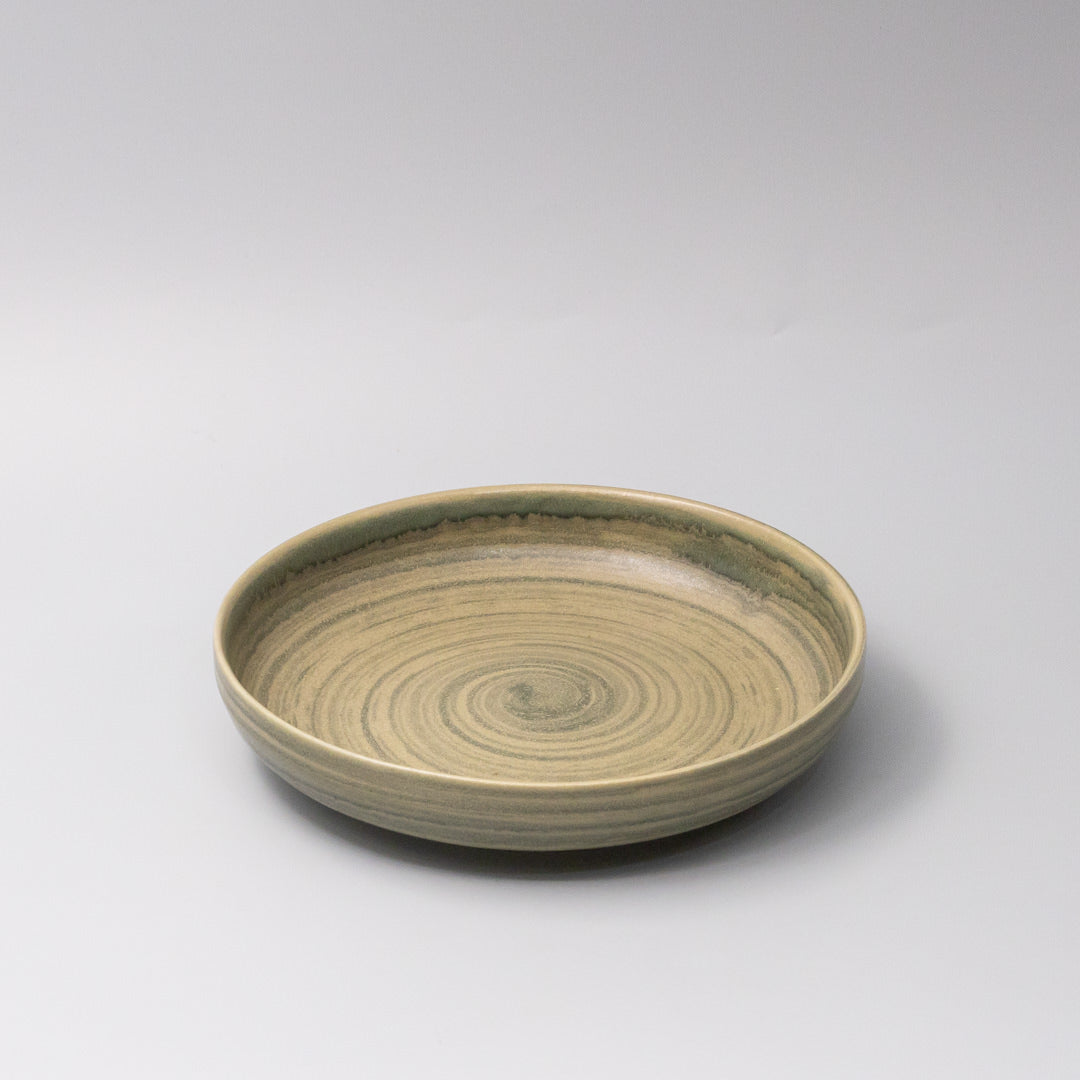 Plate High Rim 22cm Washed Fern