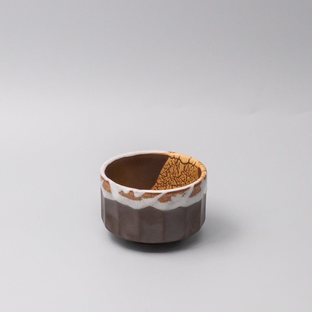 Matcha Tea bowl 11cm Metallic Rust Glaze