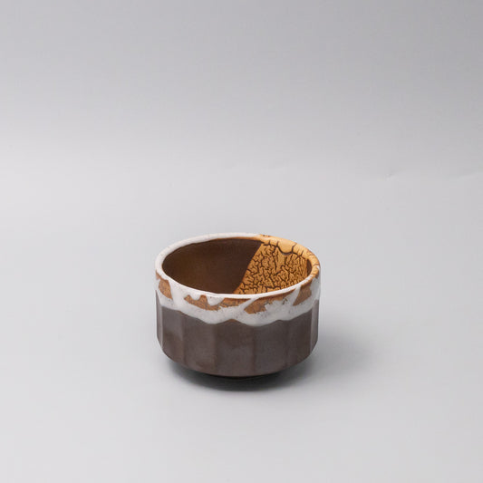 Matcha Tea bowl 11cm Metallic Rust Glaze