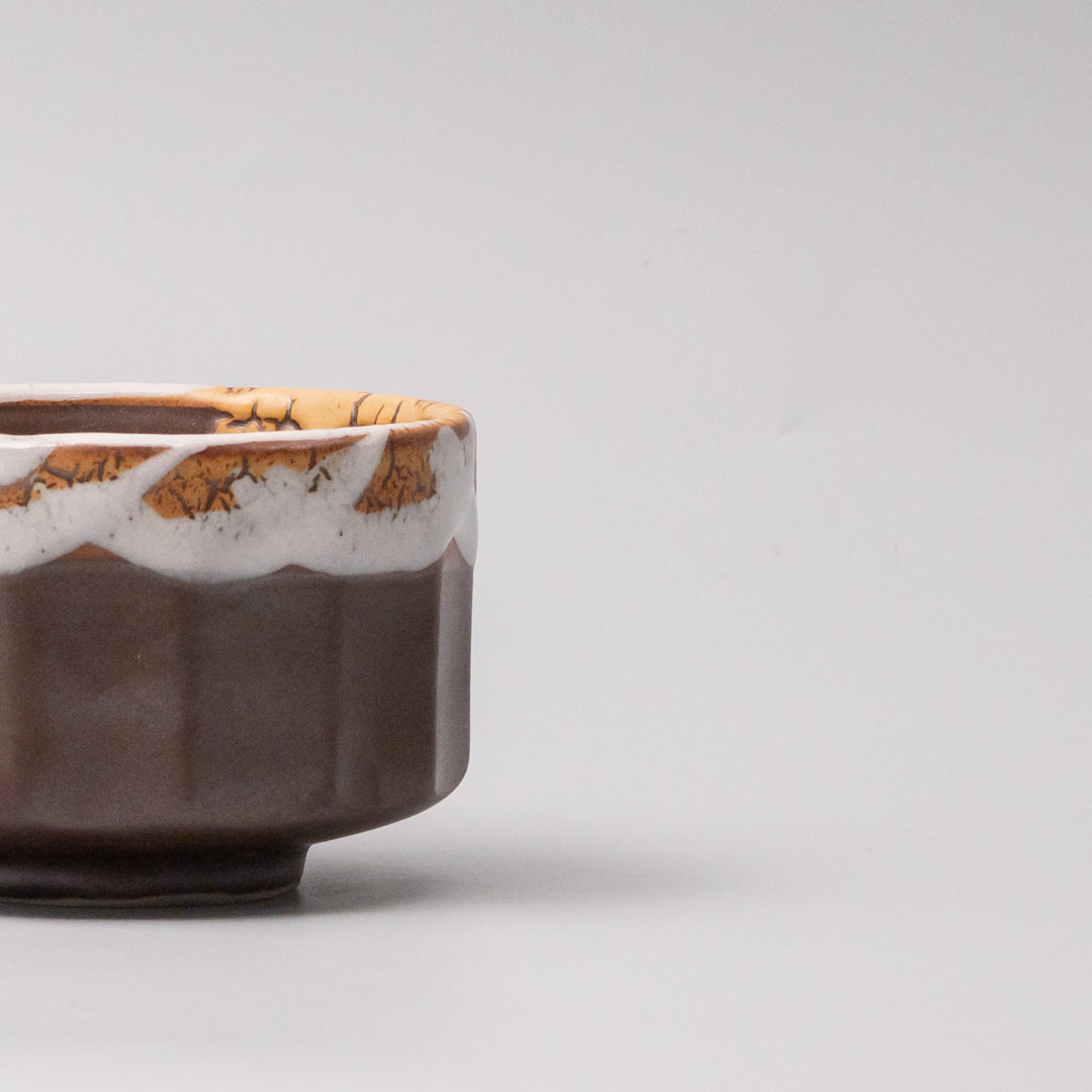 Matcha Tea bowl 11cm Metallic Rust Glaze