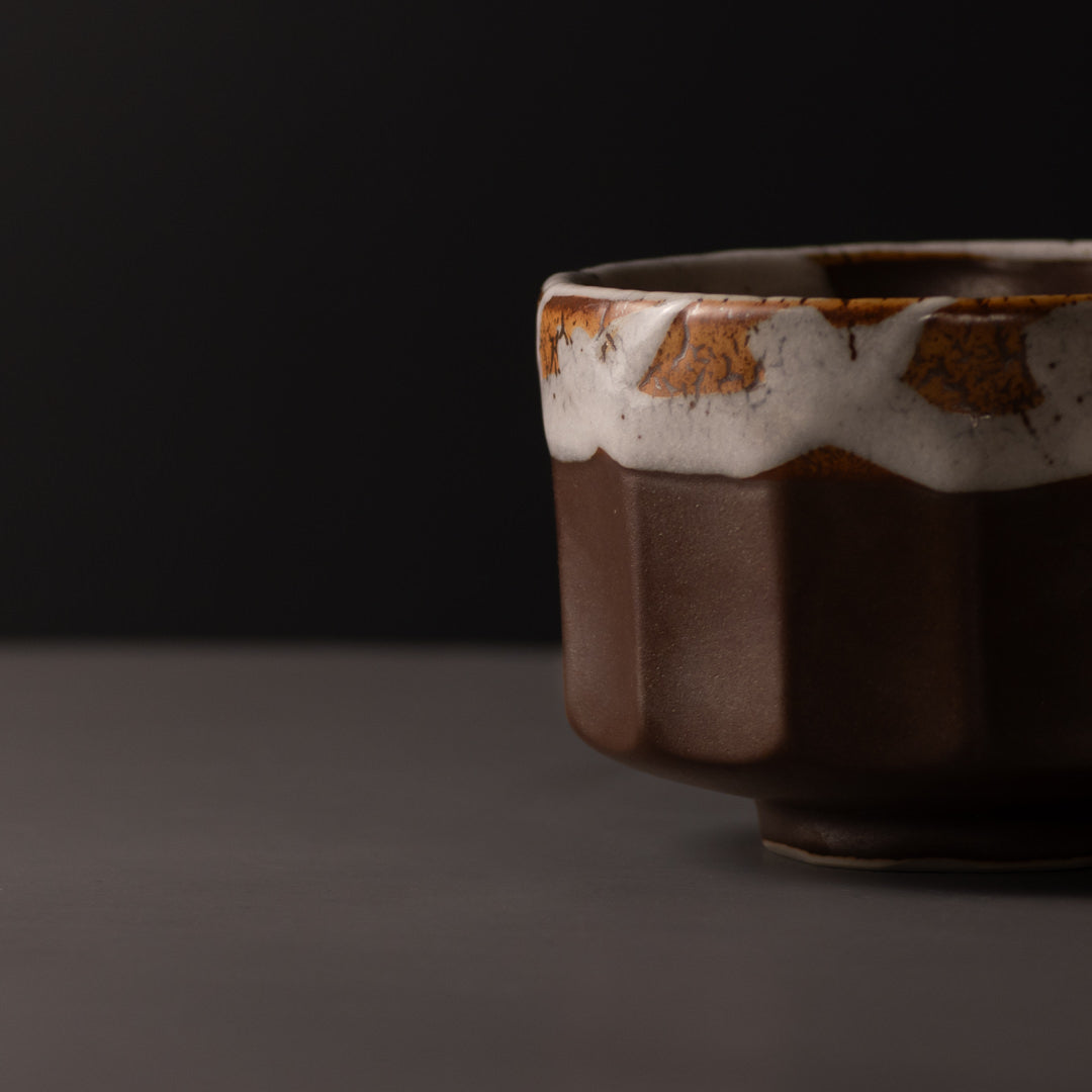 Matcha Tea bowl 11cm Metallic Rust Glaze