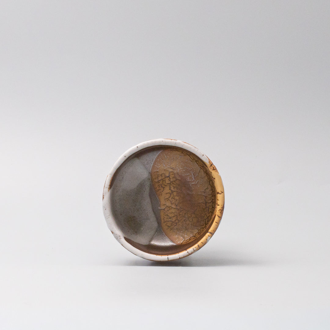 Matcha Tea bowl 11cm Metallic Rust Glaze