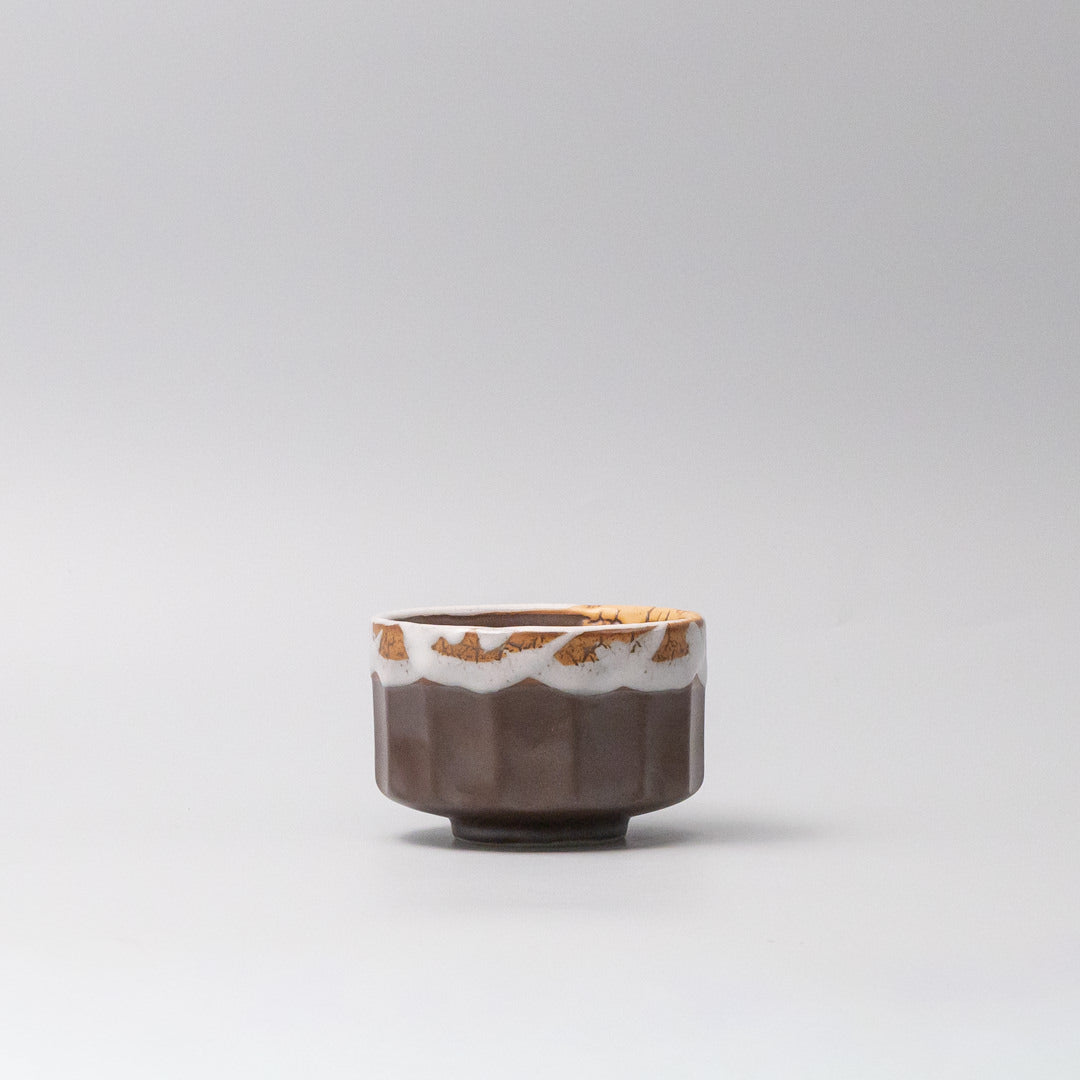 Matcha Tea bowl 11cm Metallic Rust Glaze