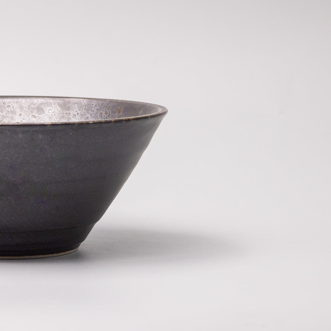 Bowl 19.5cm V Shape Black Pearl Glaze
