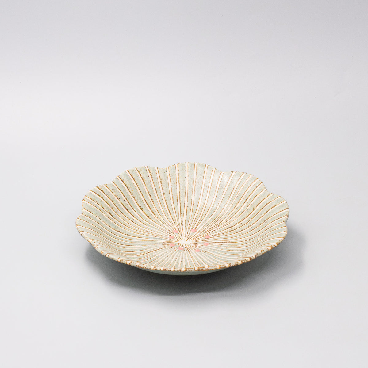Shallow Bowl 22cm Hanakomachi Teal Glaze