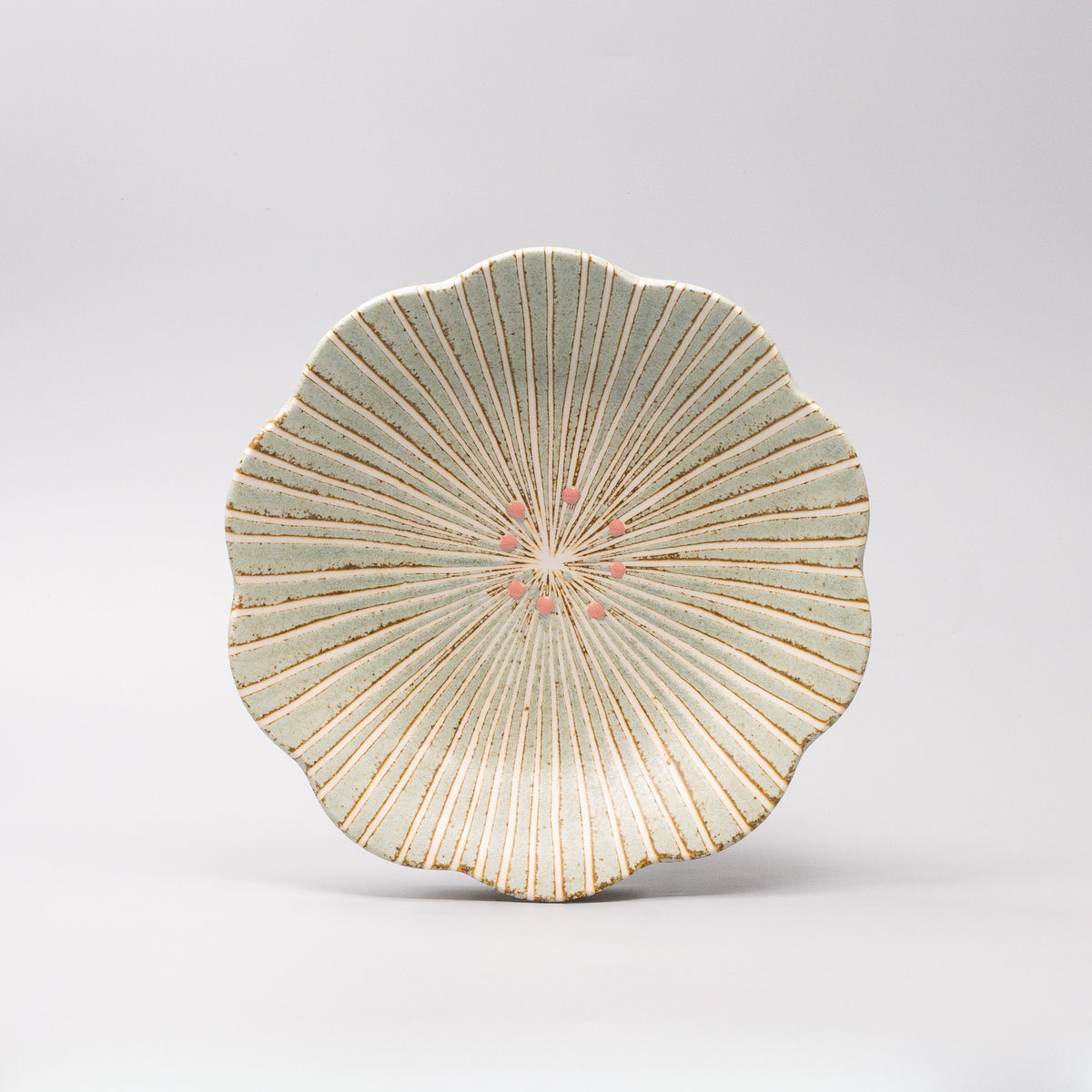Shallow Bowl 22cm Hanakomachi Teal Glaze