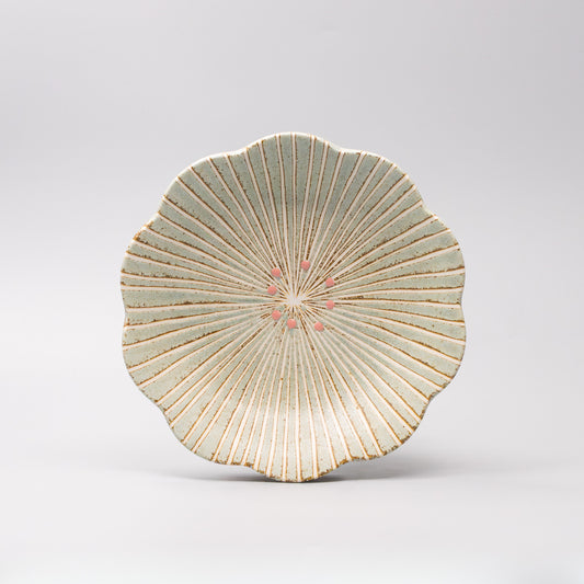 Shallow Bowl 22cm Hanakomachi Teal Glaze