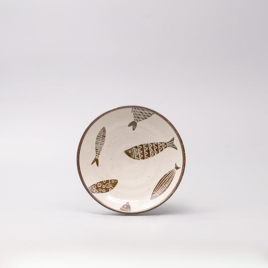Tapas Plate 16cm Brown Fish Design