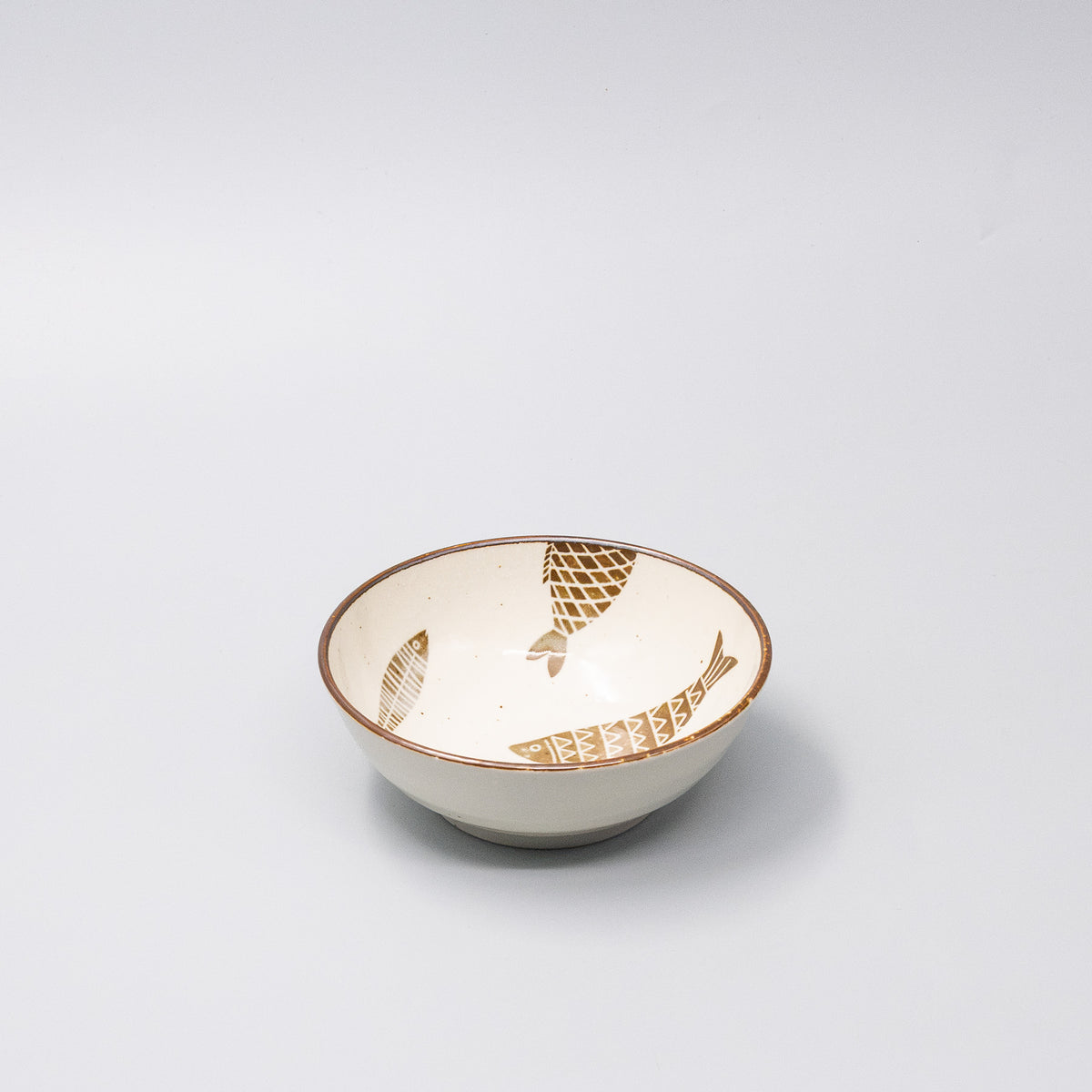 Bowl 14cm Brown Fish Design