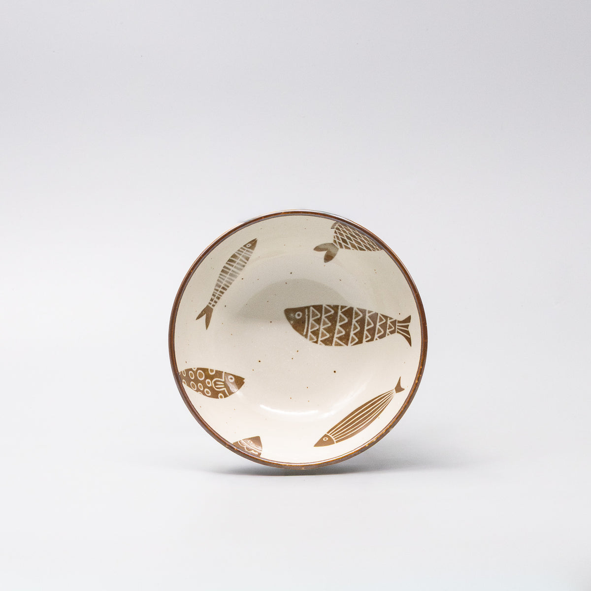 Bowl 14cm Brown Fish Design