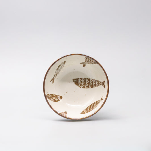 Bowl 14cm Brown Fish Design